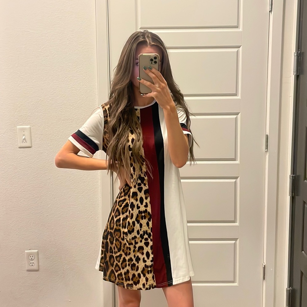 Animal Print T-Shirt Dress